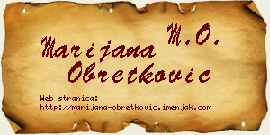 Marijana Obretković vizit kartica